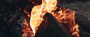 Preview wallpaper bonfire, fire, flame, wood, coals, heat