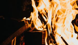 Preview wallpaper bonfire, fire, flame, dark, bright