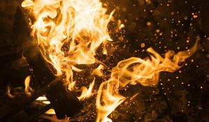 Preview wallpaper bonfire, fire, flame, sparks, glare