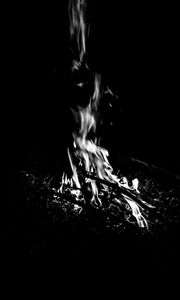 Preview wallpaper bonfire, fire, flame, black and white, black