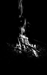 Preview wallpaper bonfire, fire, flame, black and white, black