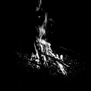 Preview wallpaper bonfire, fire, flame, black and white, black