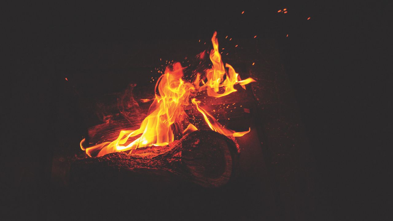 Wallpaper bonfire, fire, flames, sparks