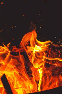 Preview wallpaper bonfire, fire, flames, sparks, firewood