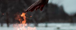 Preview wallpaper bonfire, fire, hand, flame