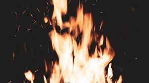 Preview wallpaper bonfire, fire, sparks, flame