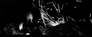 Preview wallpaper bonfire, fire, sparks, light, black and white, black