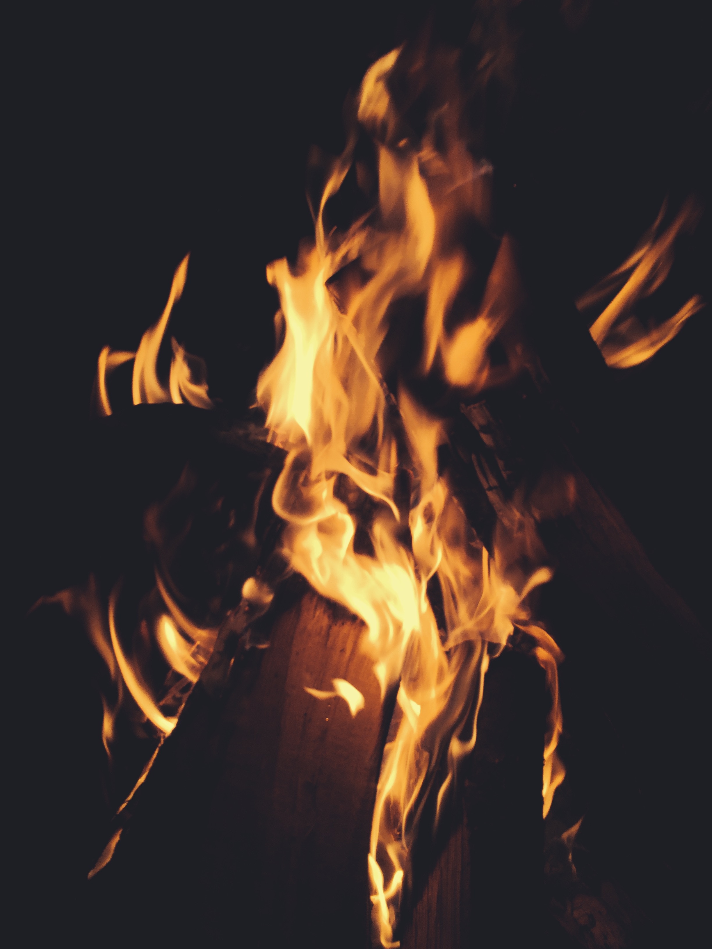 Download wallpaper 2448x3264 bonfire, firewood, fire, flame, dark hd ...