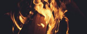 Preview wallpaper bonfire, firewood, fire, flame, dark