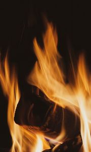 Preview wallpaper bonfire, firewood, flame, black