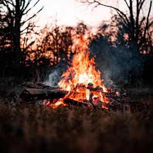 Preview wallpaper bonfire, firewood, smoke