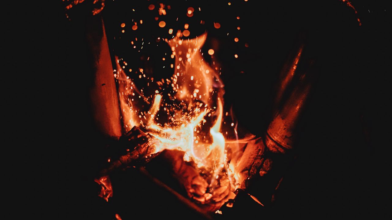 Wallpaper bonfire, flame, fire, sparks