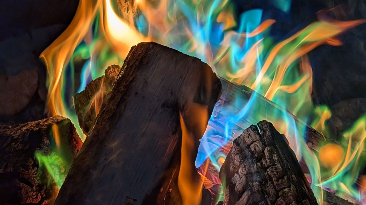 Wallpaper bonfire, flame, fire, logs, coals