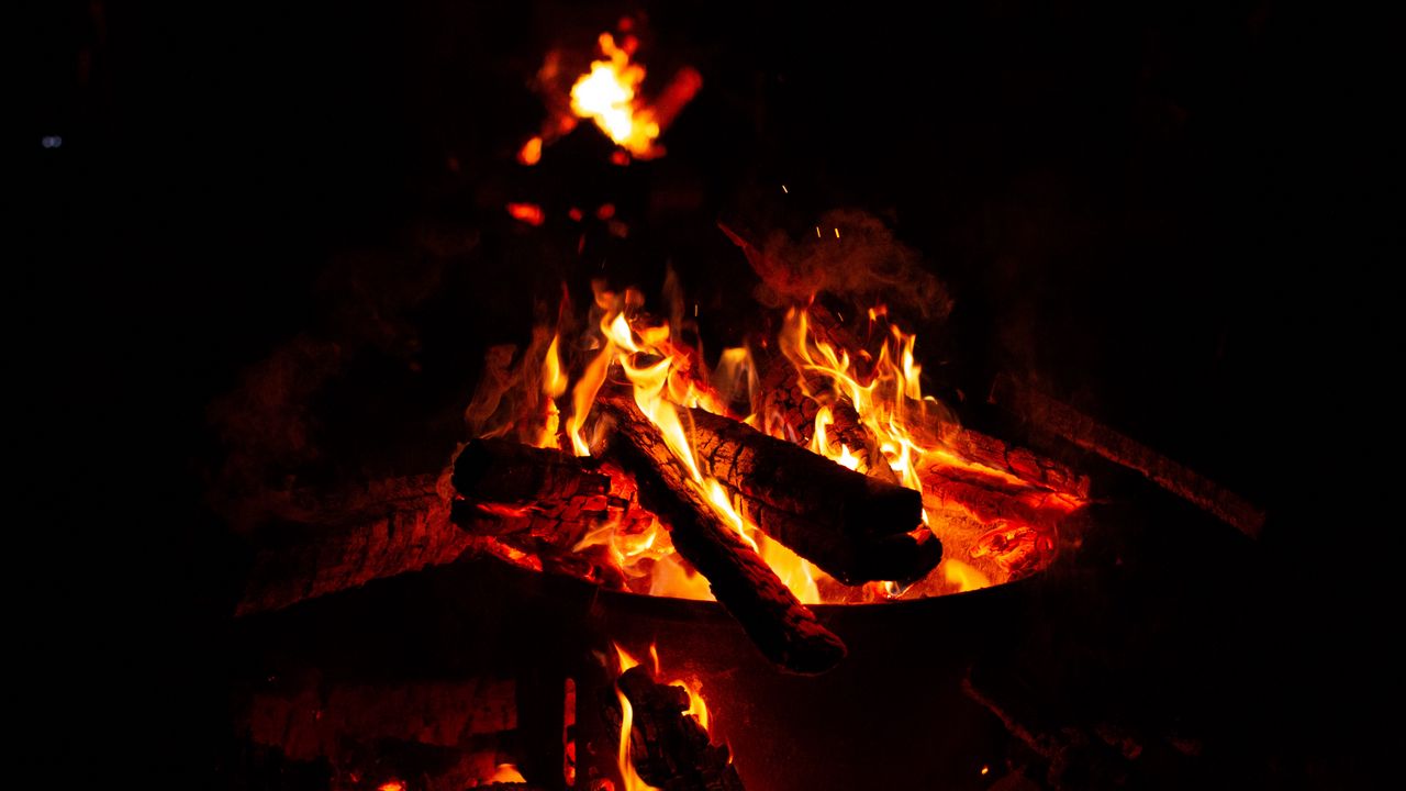 Wallpaper bonfire, flame, fire, dark