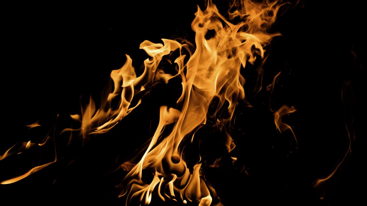 Wallpaper bonfire, flame, fire, black, night
