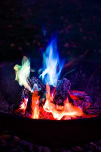 Preview wallpaper bonfire, flame, fire, night, camping