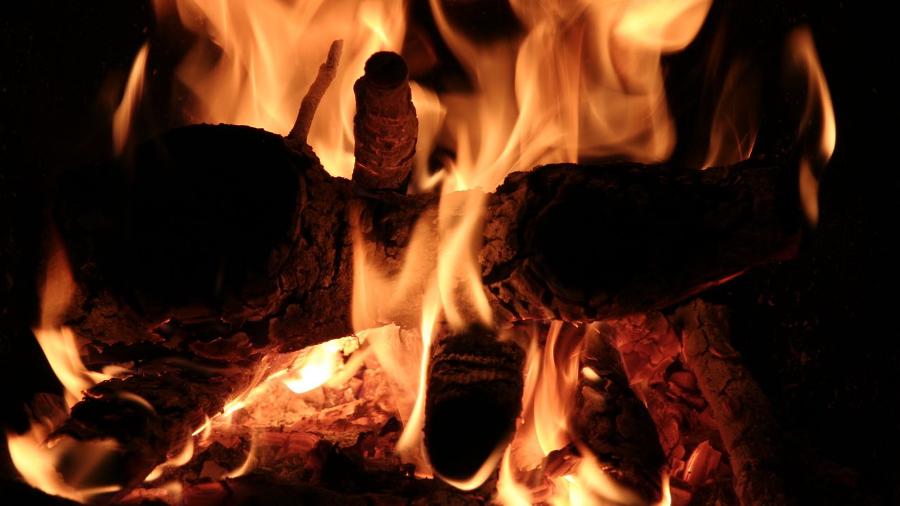 Wallpaper bonfire, flame, fire, firewood, coals, burn