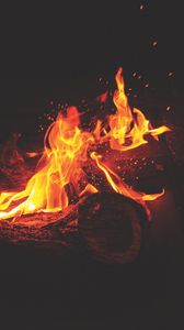 Preview wallpaper bonfire, flame, night