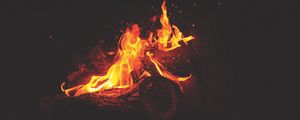 Preview wallpaper bonfire, flame, night