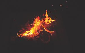 Preview wallpaper bonfire, flame, night