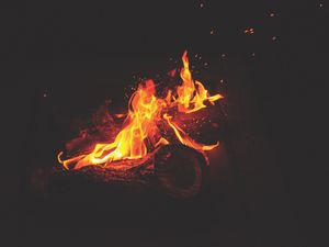 Preview wallpaper bonfire, flame, night