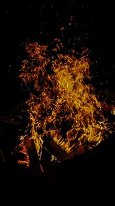 Preview wallpaper bonfire, flame, sparks, dark