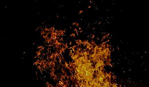 Preview wallpaper bonfire, flame, sparks, dark