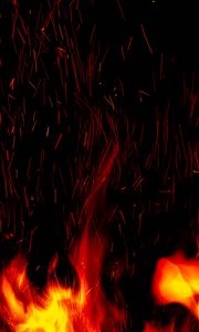 Preview wallpaper bonfire, flame, sparks, fire, black