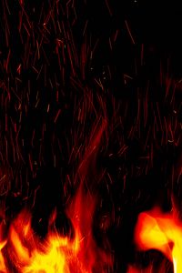 Preview wallpaper bonfire, flame, sparks, fire, black