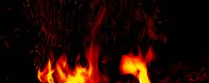 Preview wallpaper bonfire, flame, sparks, fire, black