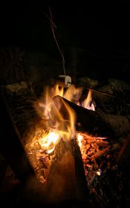 Preview wallpaper bonfire, marshmallow, camping, fire, night