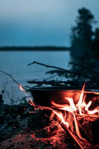 Preview wallpaper bonfire, pan, fire, camping