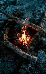 Preview wallpaper bonfire, wood, fire, flame