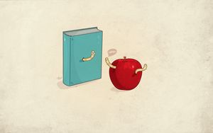 Preview wallpaper book, apple, arms