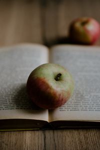 Preview wallpaper book, apple, fruit, ripe