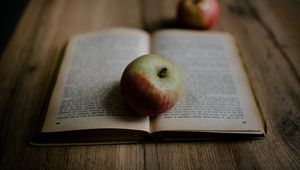 Preview wallpaper book, apple, fruit, ripe