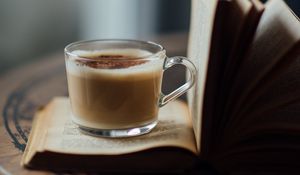 Preview wallpaper book, cup, coffee