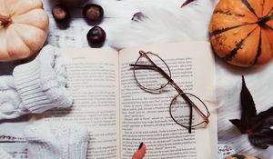 Preview wallpaper book, glasses, coffee, hand