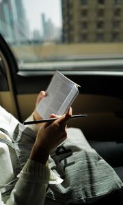 Preview wallpaper book, hands, reading, window