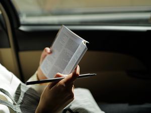 Preview wallpaper book, hands, reading, window