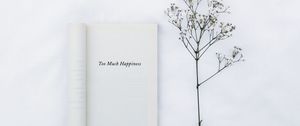 Preview wallpaper book, inscription, words, flower, white, minimalism