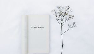 Preview wallpaper book, inscription, words, flower, white, minimalism