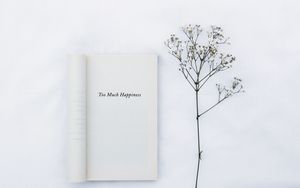 Preview wallpaper book, inscription, words, flower, white, minimalism