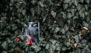 Preview wallpaper book, leaves, reading, inscription, bushes