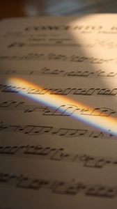 Preview wallpaper sheet music, rainbow, ray, music