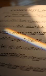 Preview wallpaper sheet music, rainbow, ray, music