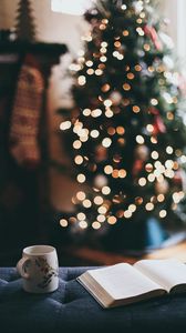 Preview wallpaper book, mug, tree, holiday, rest
