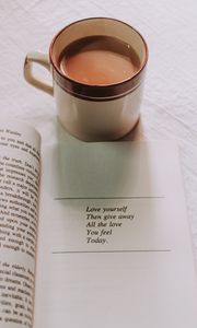 Preview wallpaper book, quote, motivation, words, mug