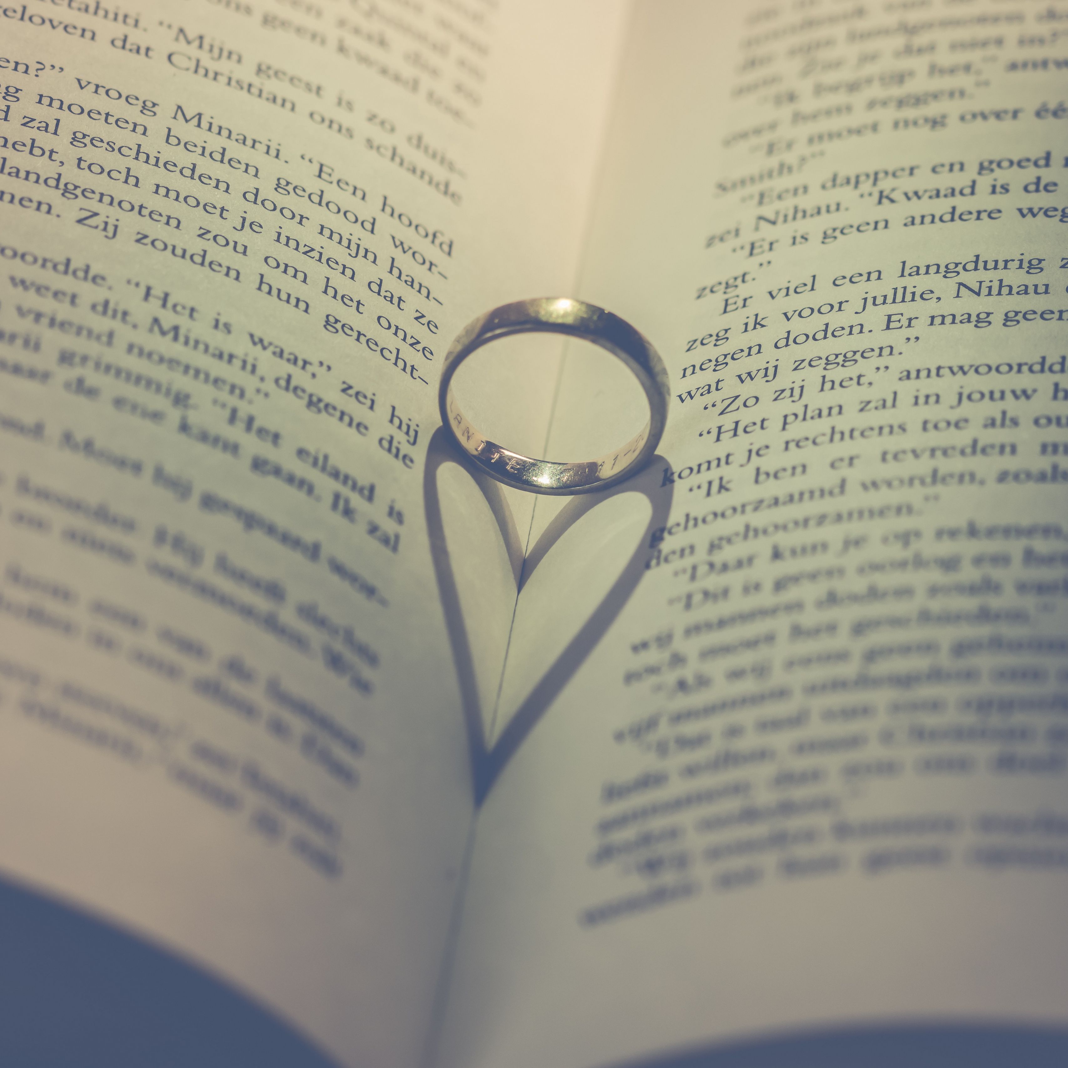 3415x3415 Wallpaper book, ring, heart, love