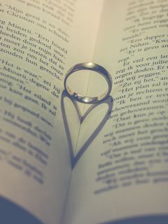 240x320 Wallpaper book, ring, heart, love